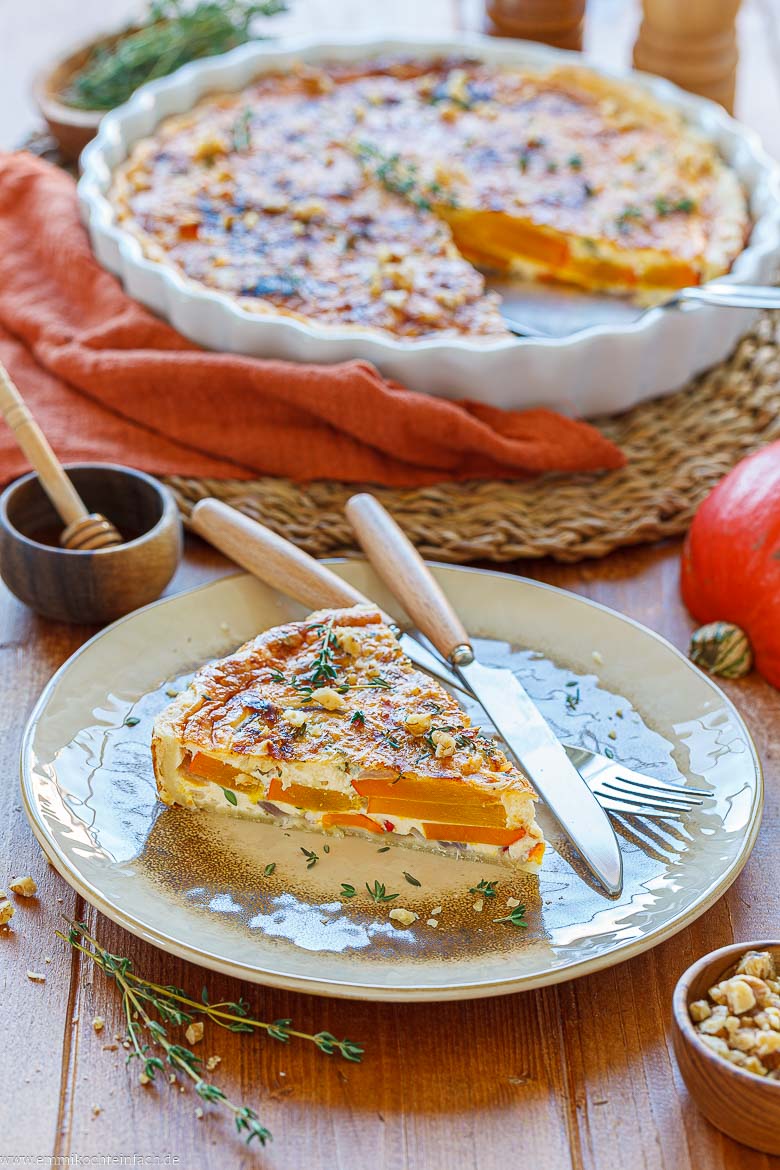 Herzhaft und herbstlich: K&uuml;rbisquiche!