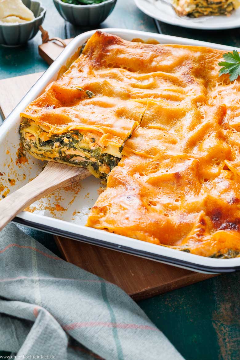 Spinat-Lachs-Lasagne