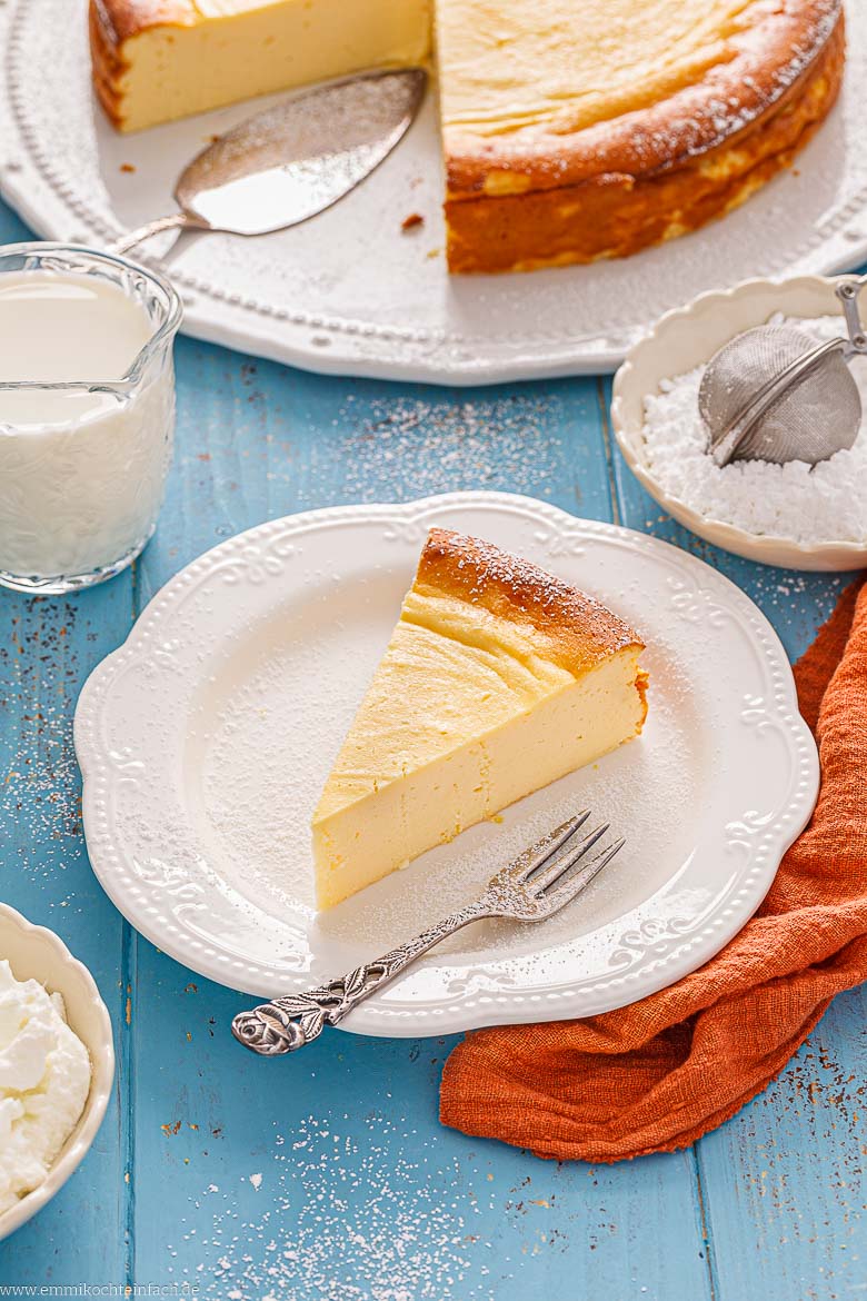 Käsekuchen ohne Boden mit Pudding