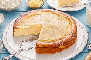 Fertig ist der Käsekuchen ohne Boden.