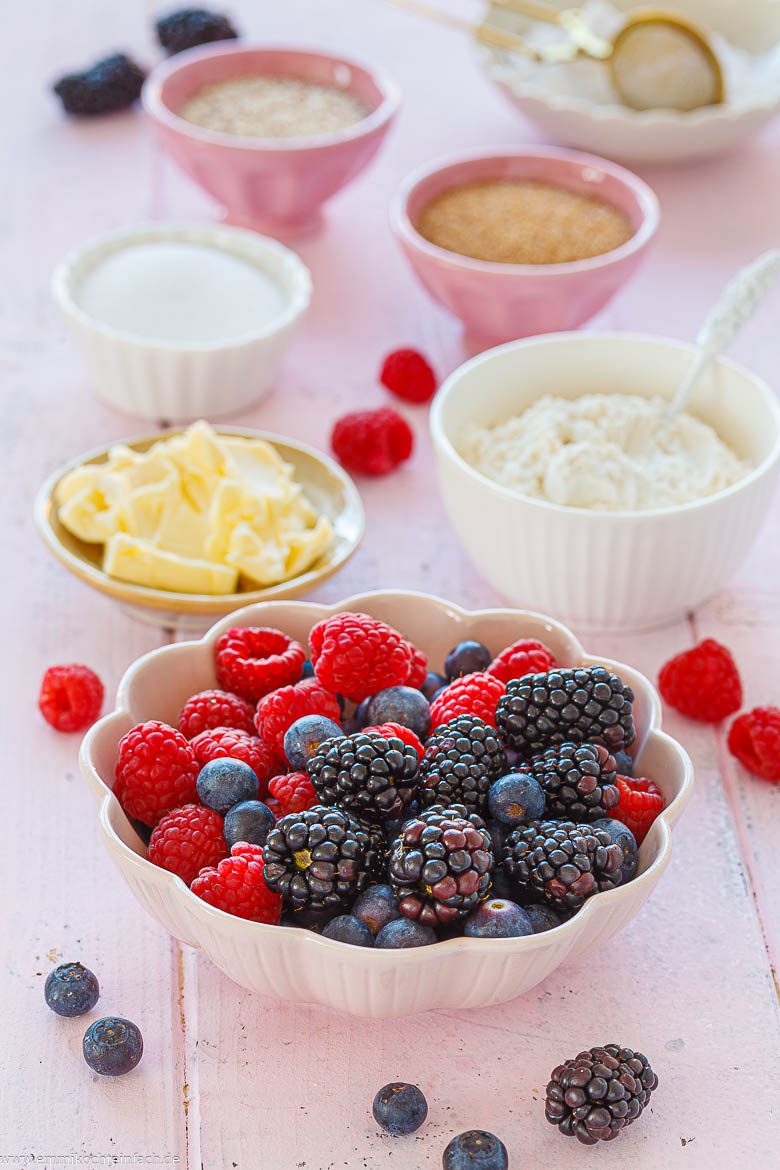 Zutaten für Beeren-Crumble