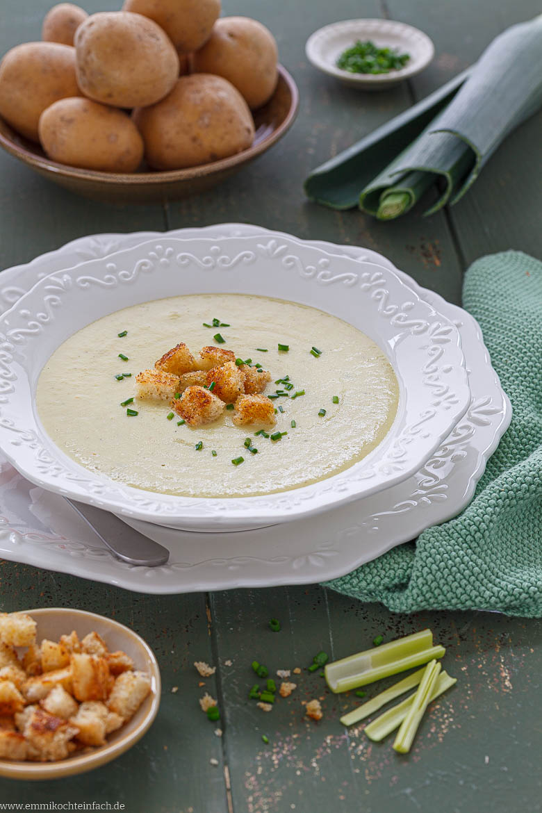 Französische, kalte Kartoffel-Lauch-Suppe
